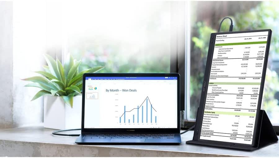ASUS ZenScreen MB166C Portable USB Monitor- 16 inch (15.6 inch viewable), Full HD, IPS, USB Type-C, Flicker Free, Blue Light Filter, Anti-glare surface (Certified Refurbished)