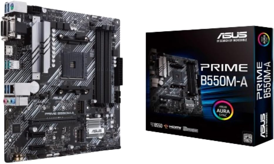 ASUS Prime B550M-A WiFi II AMD AM4 (3rd Gen Ryzen) Micro ATX Motherboard (PCIe 4.0, WiFi 6, ECC Memory, 1Gb LAN, HDMI 2.1/D-Sub, 4K@60HZ, Addressable Gen 2 RGB Header and Aura Sync) (Certified Refurbished)