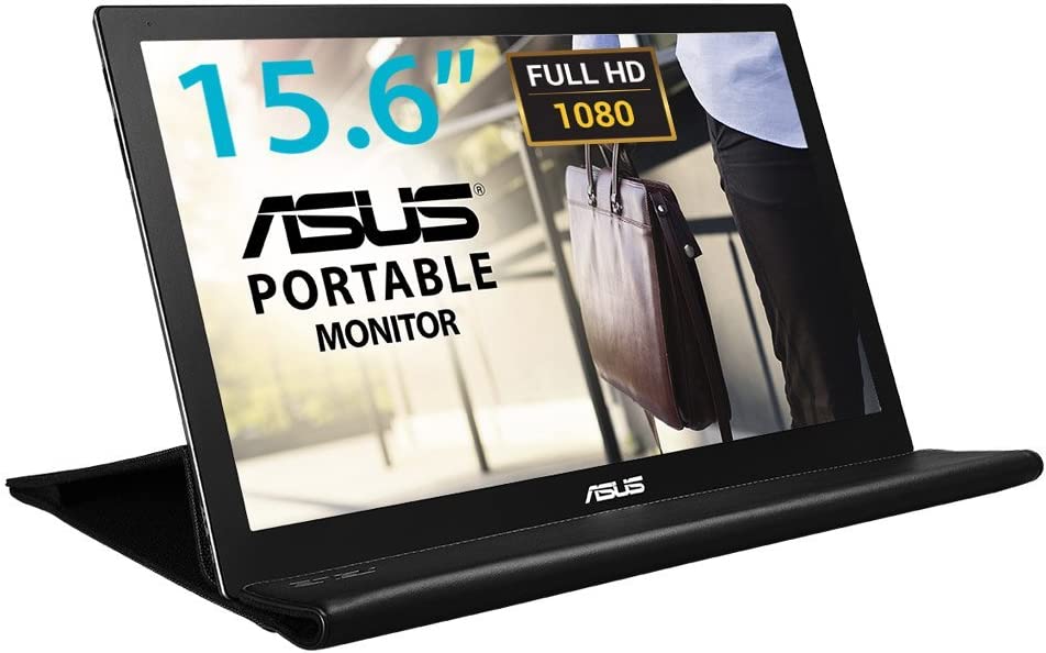 ASUS MB169B+ Portable USB Monitor - 16 inch (15.6 inch viewable), Full HD, USB-powered, IPS, Ultra-slim, Smart Case (Certified Refurbished)