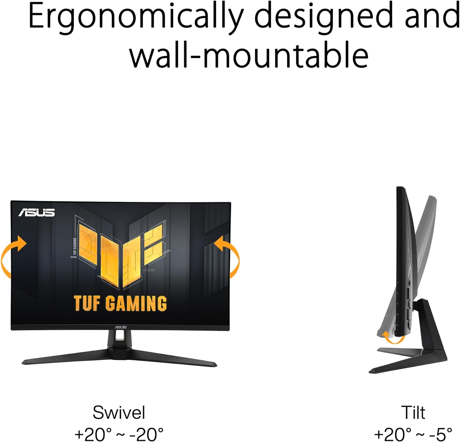 ASUS TUF Gaming 27” 1440P HDR Monitor (VG27AQ3A) – QHD (2560 x 1440), 180Hz, 1ms, Fast IPS, 130% sRGB, Extreme Low Motion Blur Sync, Speakers, Freesync Premium, G-SYNC Compatible, HDMI, DisplayPort (Certified Refurbished)