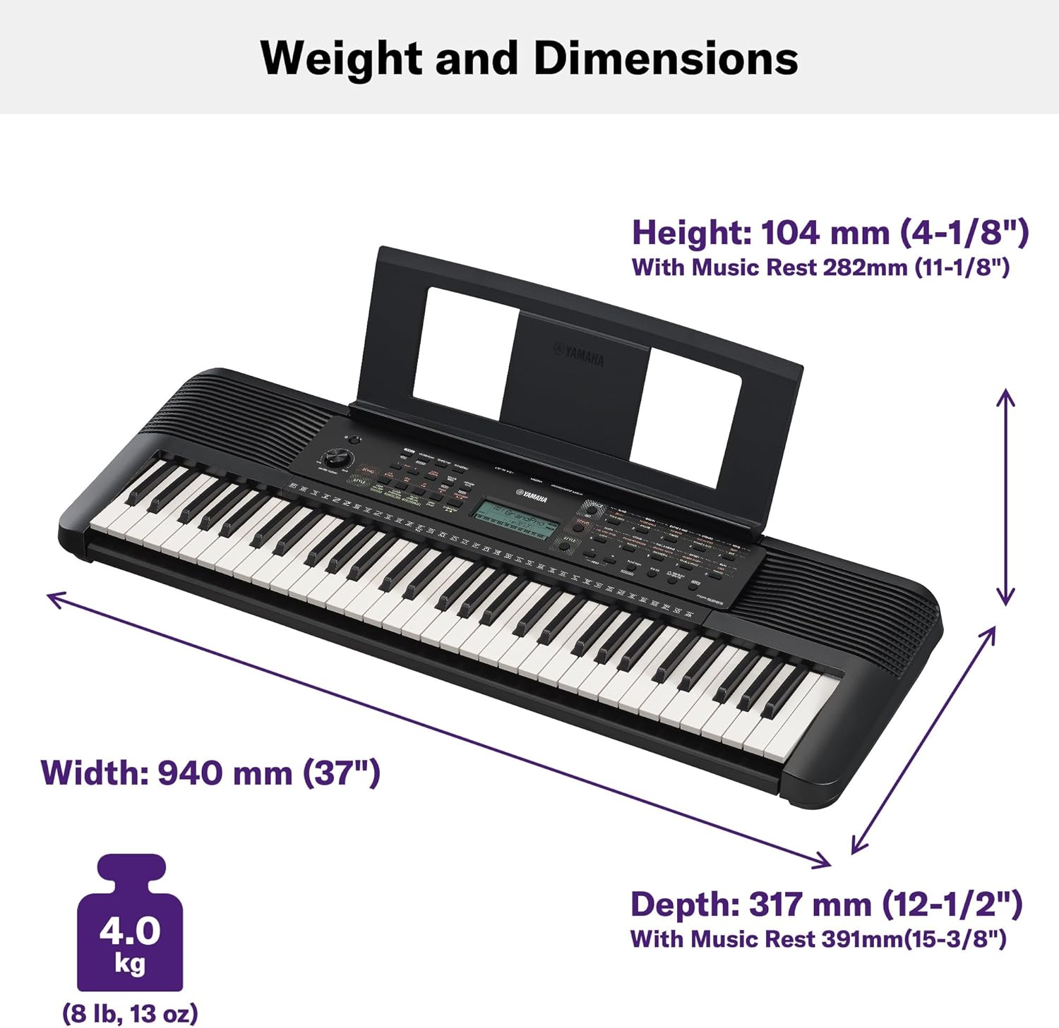 Yamaha Digital Keyboard PSR-E283 Piano (Certified Refurbished)