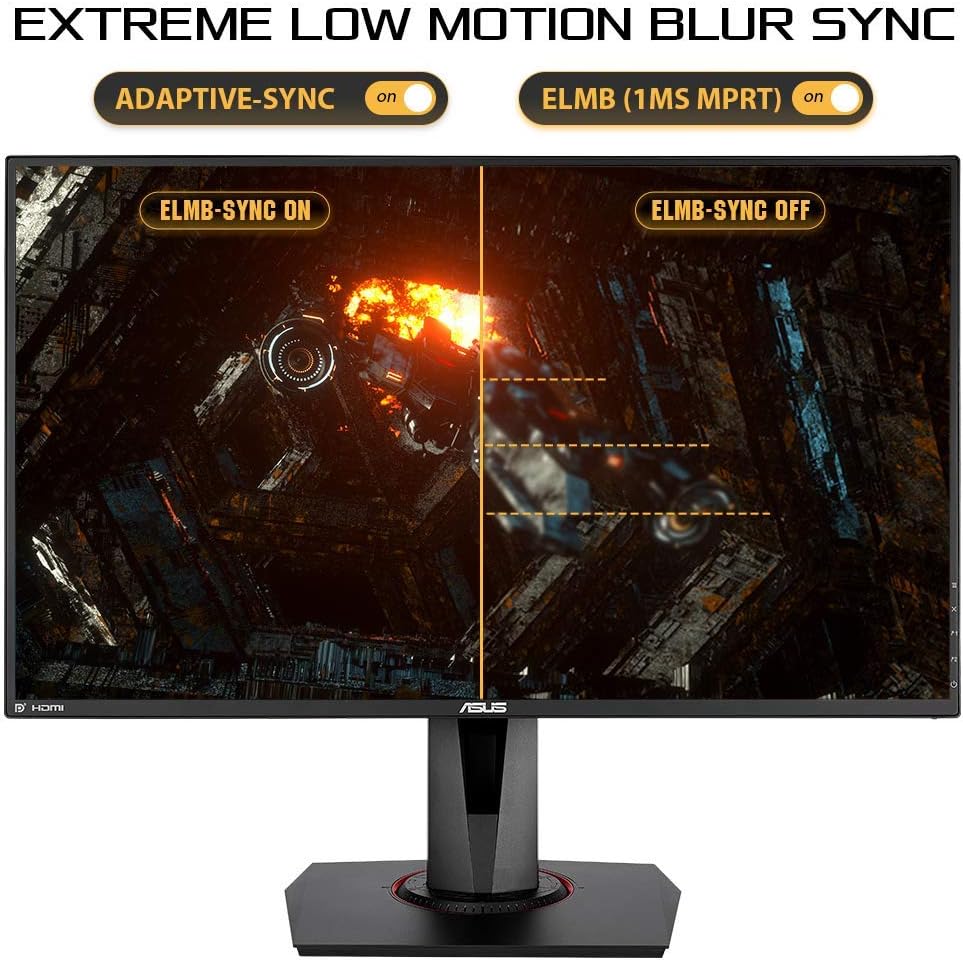 Asus TUF Gaming 27-inch VG279QM Monitor | 280Hz | Fast, G-SYNC, ELMB-SYNC, DisplayHDR400, Shadow Boost (Certified Refurbished)