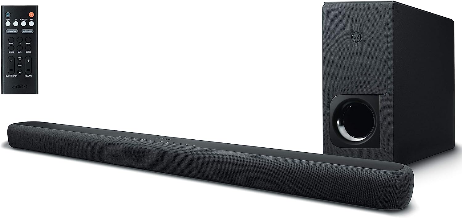 Yamaha YAS-209 Sound Bar for TV with External Wireless Subwoofer, Built-In Bluetooth, Alexa Voice Control (Certified Refurbished)