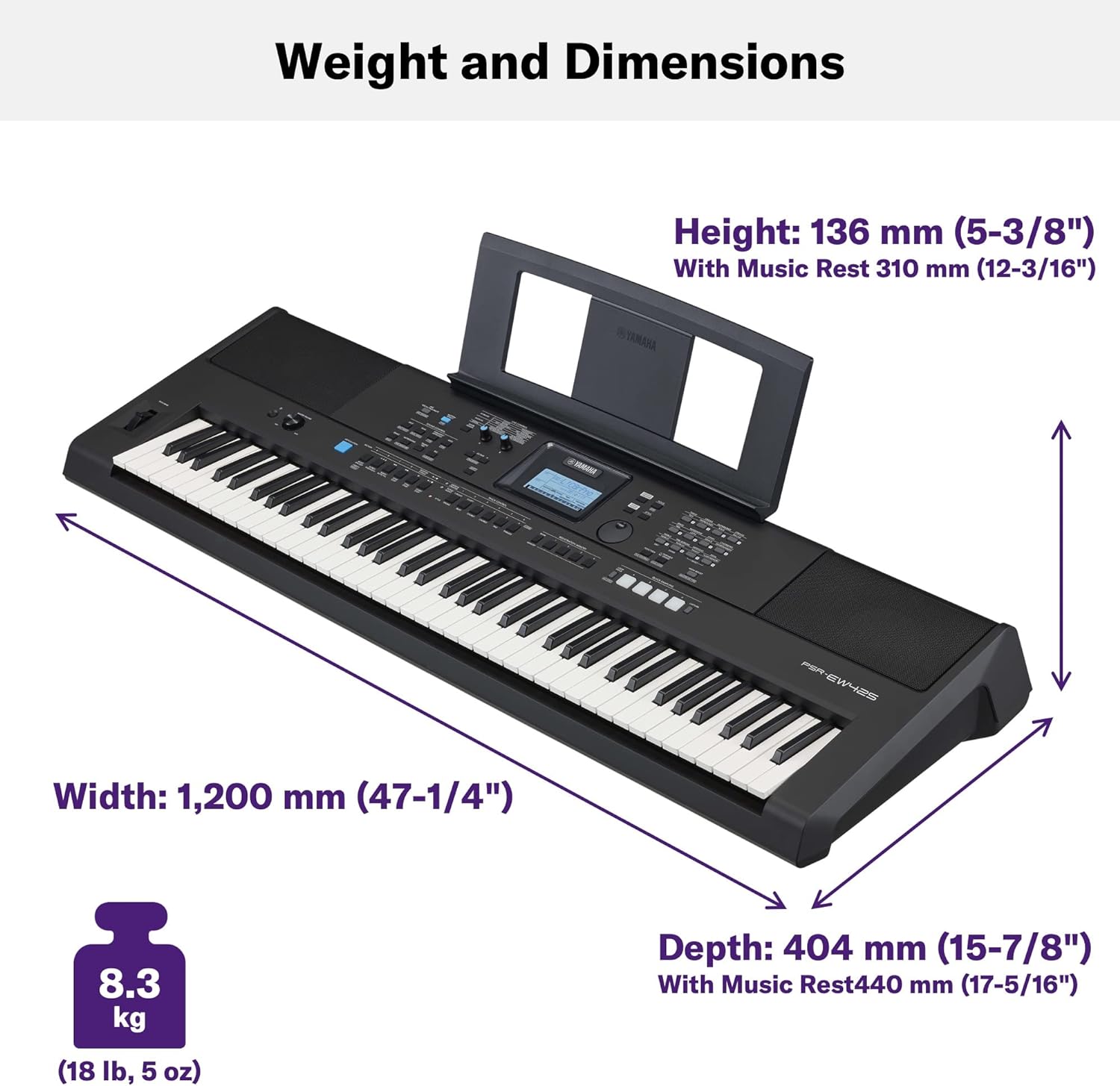 Yamaha PSREW425 76-Key Touch-Sensitive Advanced Portable Keyboard (Certified Refurbished)