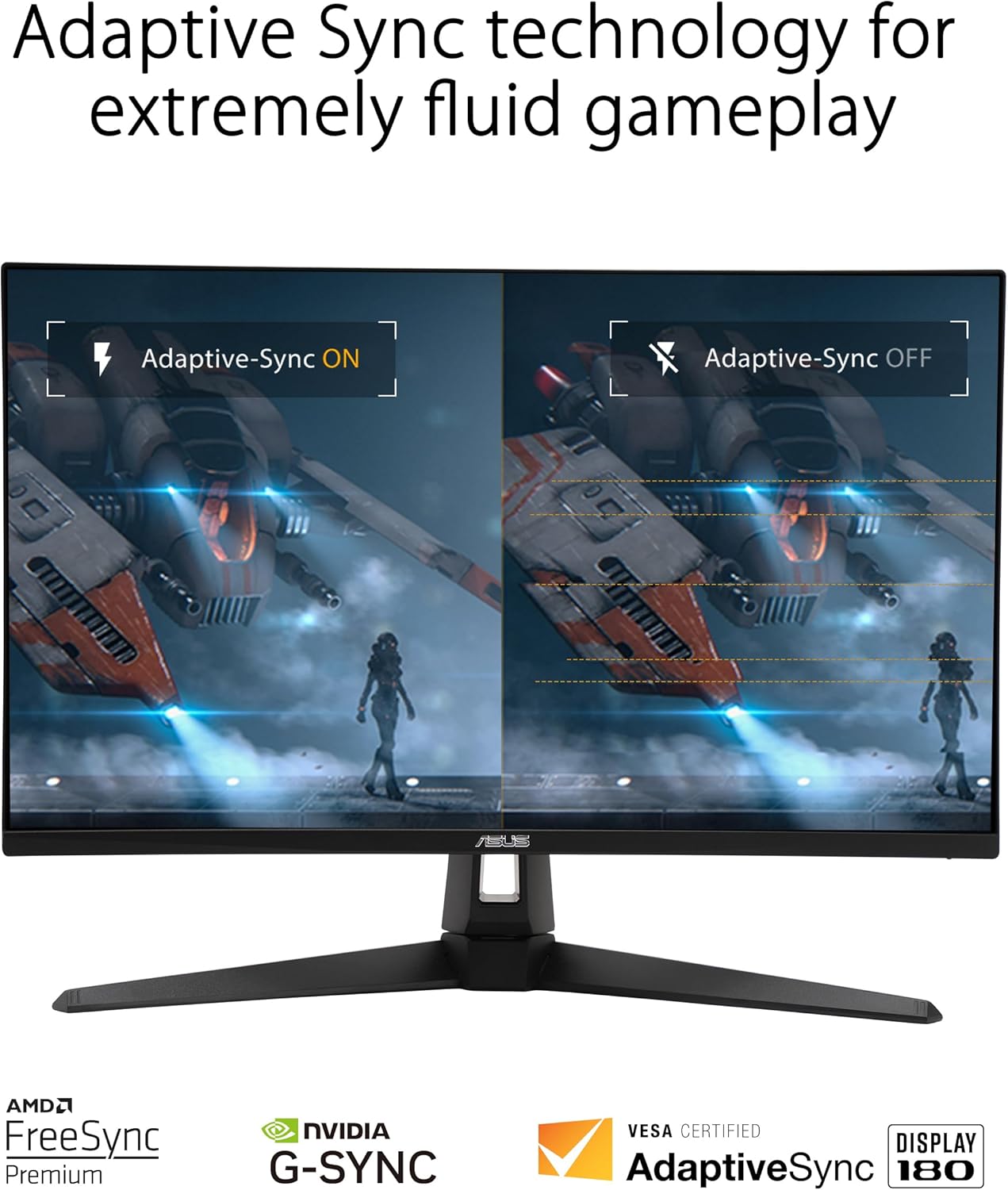 ASUS TUF Gaming 27” 1440P HDR Monitor (VG27AQ3A) – QHD (2560 x 1440), 180Hz, 1ms, Fast IPS, 130% sRGB, Extreme Low Motion Blur Sync, Speakers, Freesync Premium, G-SYNC Compatible, HDMI, DisplayPort (Certified Refurbished)