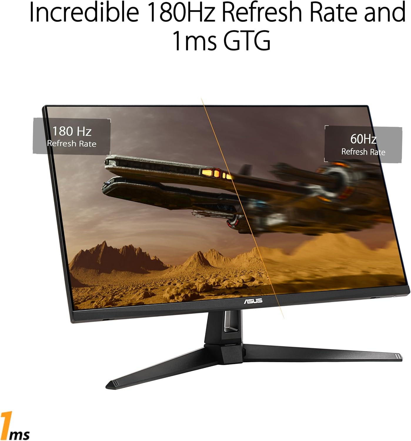 ASUS TUF Gaming 27” 1440P HDR Monitor (VG27AQ3A) – QHD (2560 x 1440), 180Hz, 1ms, Fast IPS, 130% sRGB, Extreme Low Motion Blur Sync, Speakers, Freesync Premium, G-SYNC Compatible, HDMI, DisplayPort (Certified Refurbished)