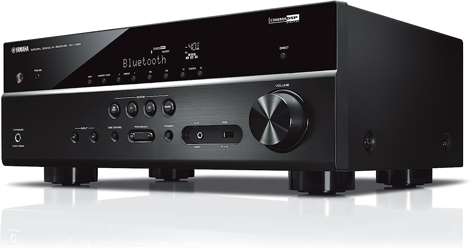 Yamaha RX-V385 5.1-Channel 4K AV Receiver (Certified Refurbished)