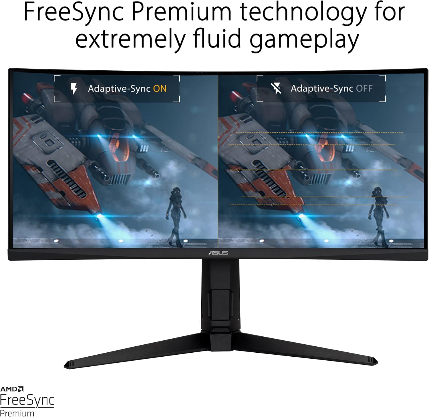 ASUS TUF Gaming 30” 21:9 1080P Ultrawide Curved HDR Monitor (VG30VQL1A) - WFHD (2560 x 1080), 200Hz (Supports 144Hz), 1ms, Extreme Low Motion Blur, FreeSync Premium, Eye Care, DisplayPort, HDMI (Certified Refurbished)