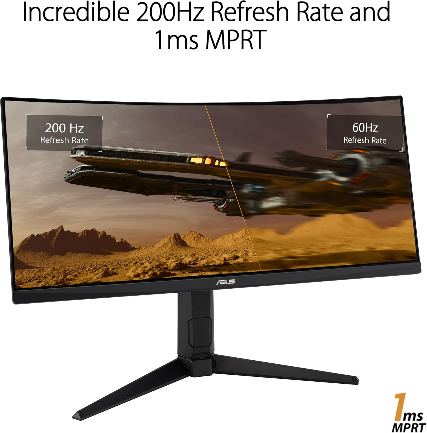 ASUS TUF Gaming 30” 21:9 1080P Ultrawide Curved HDR Monitor (VG30VQL1A) - WFHD (2560 x 1080), 200Hz (Supports 144Hz), 1ms, Extreme Low Motion Blur, FreeSync Premium, Eye Care, DisplayPort, HDMI (Certified Refurbished)