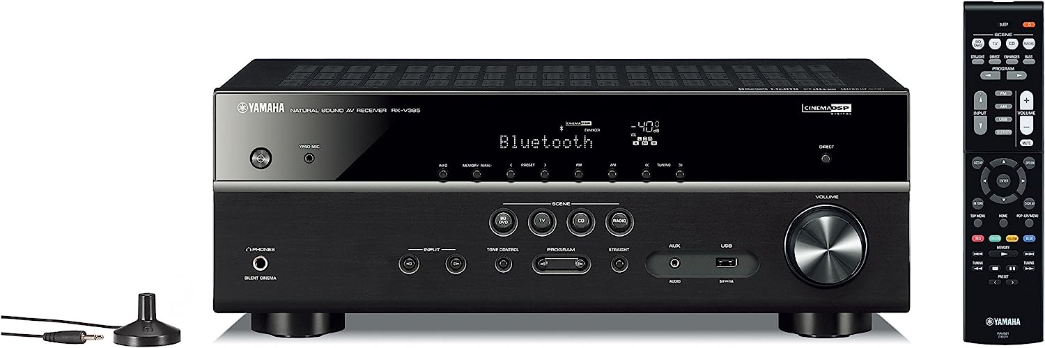 Yamaha RX-V385 5.1-Channel 4K AV Receiver (Certified Refurbished)