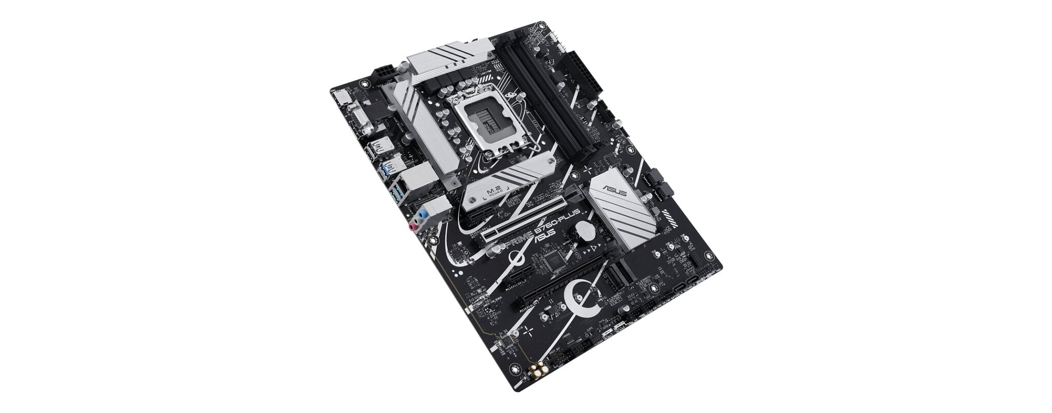 ASUS Prime B760-PLUS, an Intel B760 LGA 1700 ATX Motherboard (PCIe 5.0, three PCIe 4.0 M.2 slots, DDR5, Realtek 2.5Gb Ethernet, DisplayPort, VGA, HDMI, SATA 6 Gbps, USB 3.2 Gen 2x2 Type-C, Thunderbolt (USB4) support, Aura Sync (Certified Refurbished)