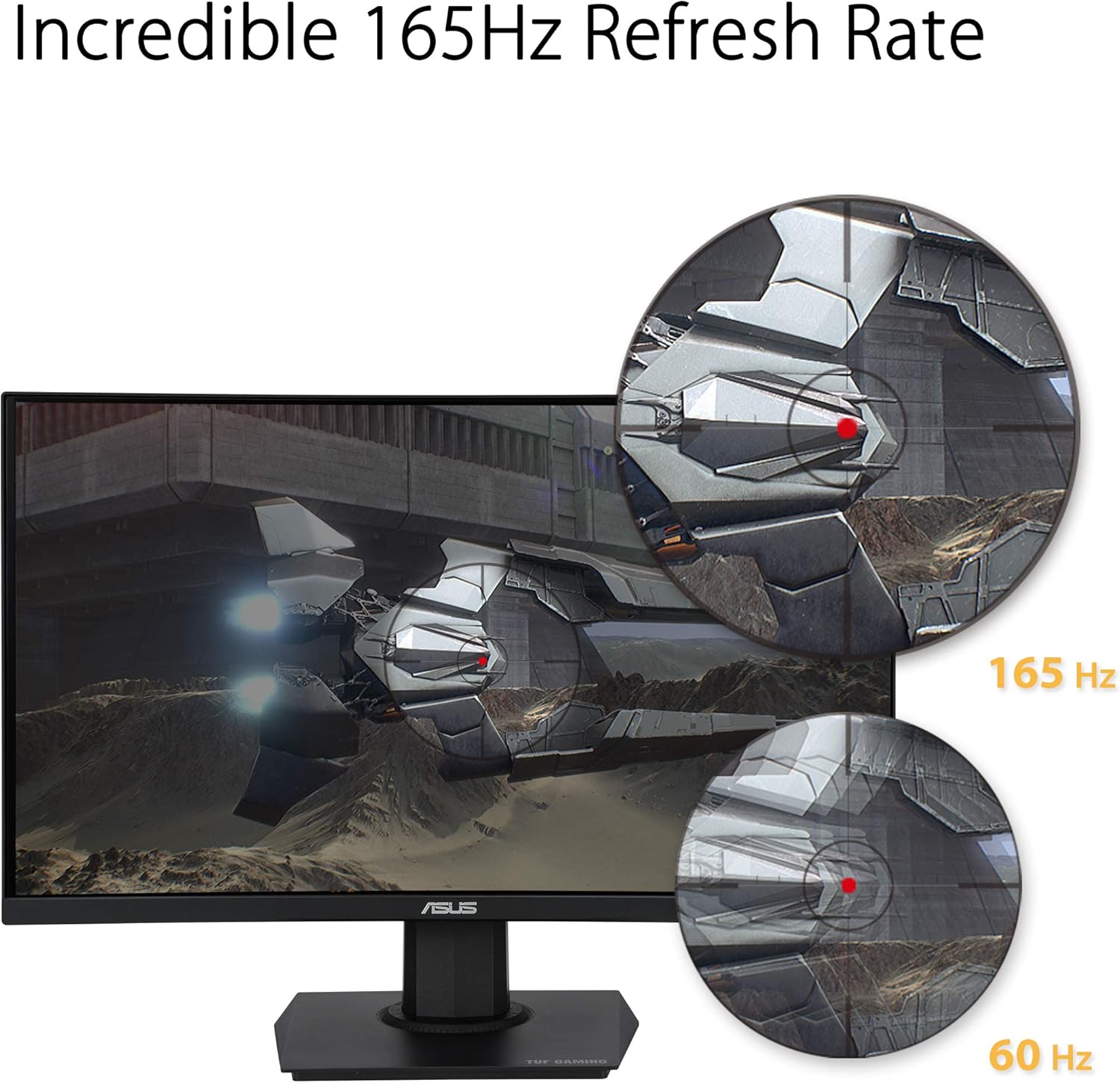 ASUS TUF Gaming VG24VQE 23.6” Curved Monitor, 1080P Full HD, 165Hz (Supports 144Hz), 1ms, Extreme Low Motion Blur, FreeSync Premium, Shadow Boost, Eye Care, DisplayPort HDMI (Certified Refurbished)