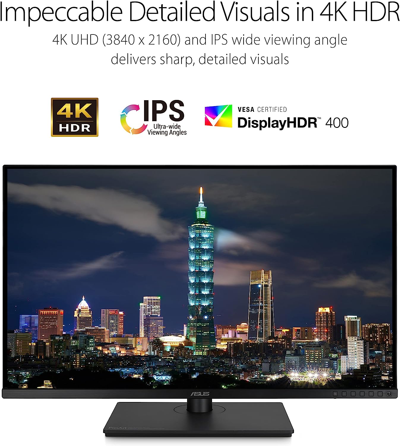 ASUS ProArt Display 32” 4K HDR Monitor (PA329CV) - UHD (3840 x 2160), IPS, 100% sRGB/Rec.709, Calman Verified, USB-C Power Delivery, DisplayPort, HDMI, USB 3.1 Hub, C-clamp, Height Adjustable (Certified Refurbished)