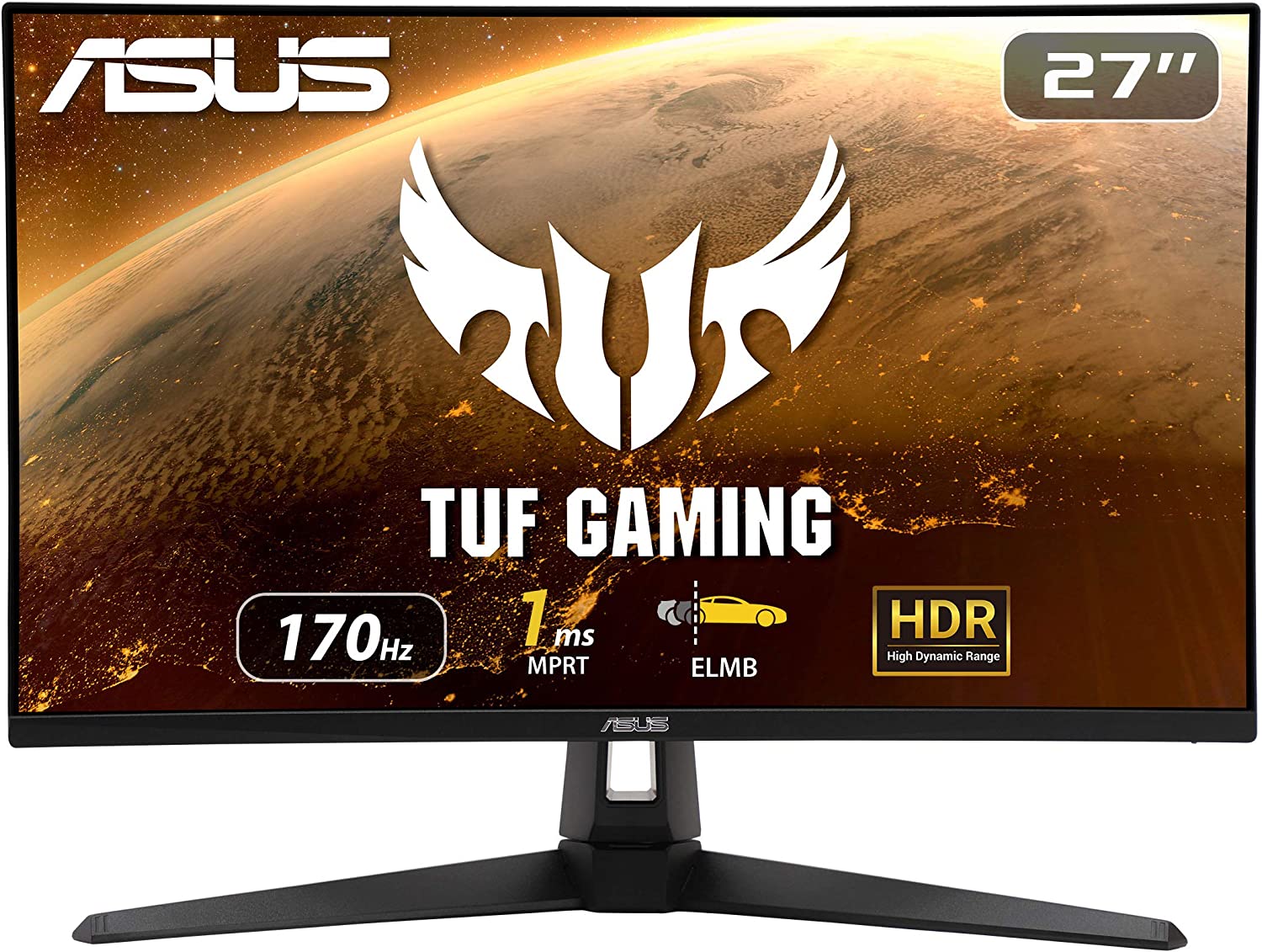 ASUS TUF Gaming VG27AQ1A Gaming Monitor – 27 inch QHD (2560 x 1440), IPS, 170Hz (Above 144Hz), 1ms MPRT, Extreme Low Motion Blur, G-SYNC Compatible, FreeSync Premium, HDR 10 (Certified Refurbished)