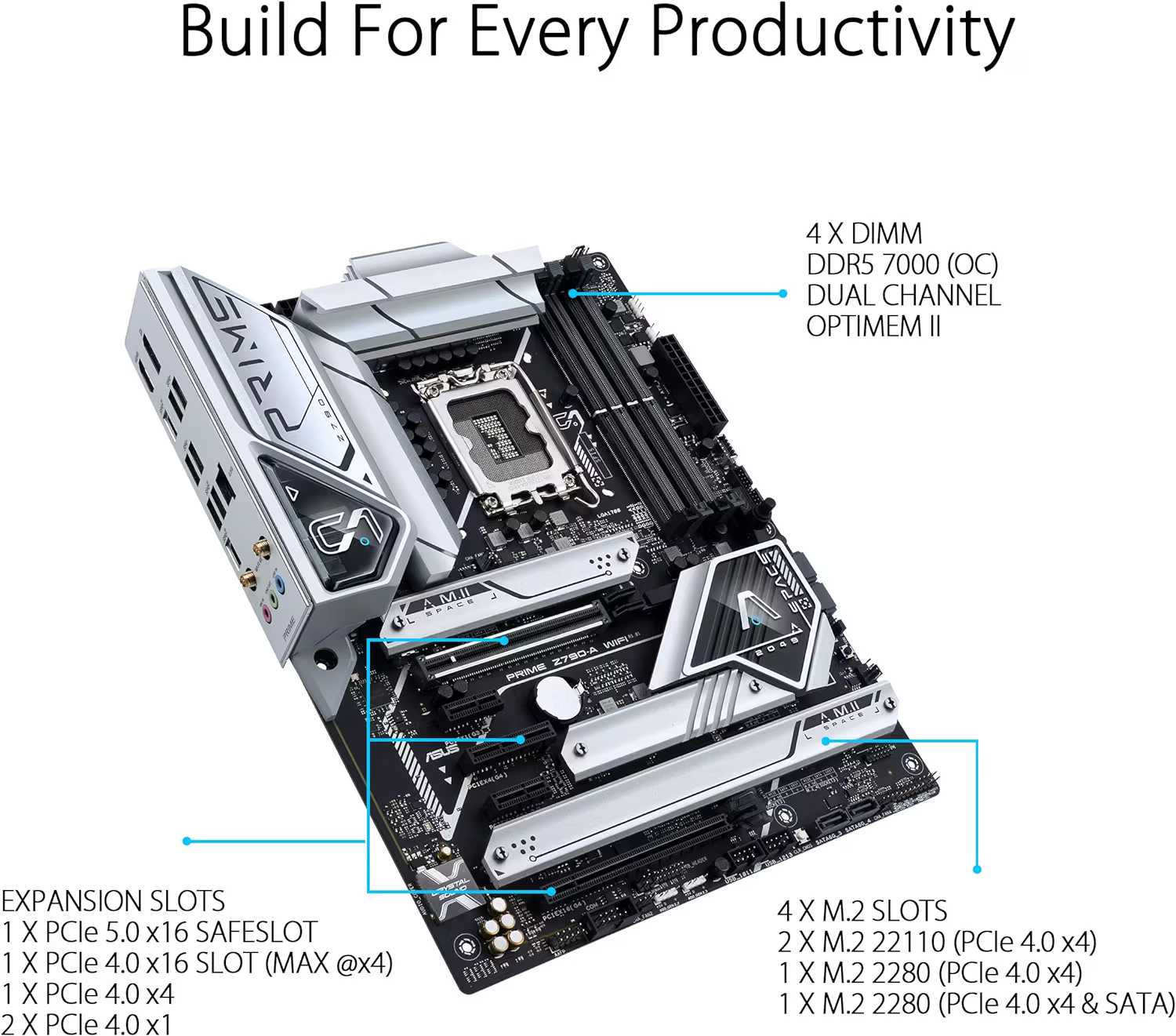 ASUS Prime Z790-A WiFi 6E LGA 1700(Intel 13th&12th) ATX Motherboard (16+1 DrMOS, PCIe 5.0,DDR5,4X M.2 Slots,2.5 Gb LAN,USB 3.2 Gen 2 Front Panel Type-C, Thunderbolt 4/USB4, DP) (Certified Refurbished)