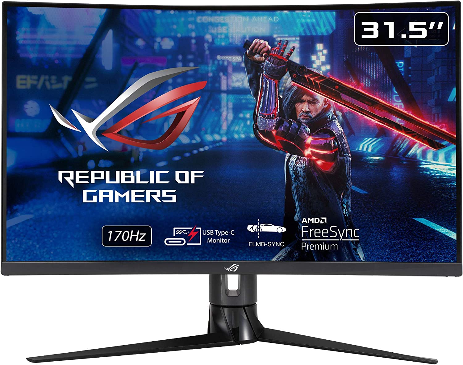 Asus ROG Strix XG32VC Gaming Monitor – 32 inch (31.5 inch viewable) QHD (2560x1440), 170Hz* (Above 144Hz), 1ms MPRT, Extreme Low Motion Blur Sync, 125% sRGB, FreeSync Premium Pro, DisplayHDR™ 400 (Certified Refurbished)