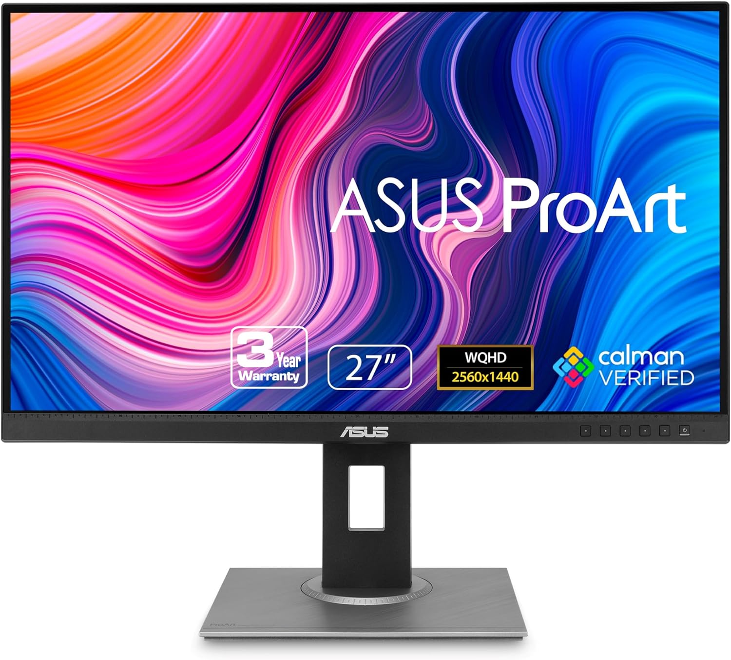 Asus ProArt 27 inch PA278QV Monitor | 2560 x 1440 | WQHD | 100% sRGB/Rec. 709 | DisplayPort, HDMI, DVI-D, Mini DP | Calman Verified | Eye Care, Anti-Glare (Certified Refurbished)