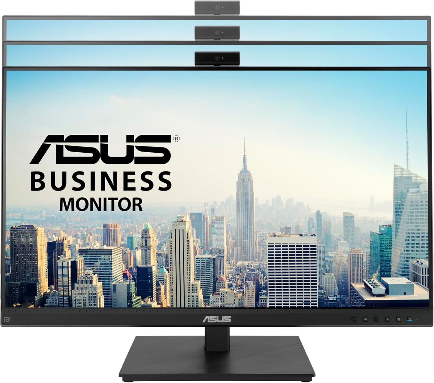 ASUS 27” 1080P Video Conference Monitor (BE279QSK) - Full HD, IPS, Built-in Adjustable 2MP Webcam, Mic Array, Speakers, Eye Care, Wall Mountable, Frameless, HDMI, DisplayPort, VGA, Height Adjustable (Certified Refurbished)