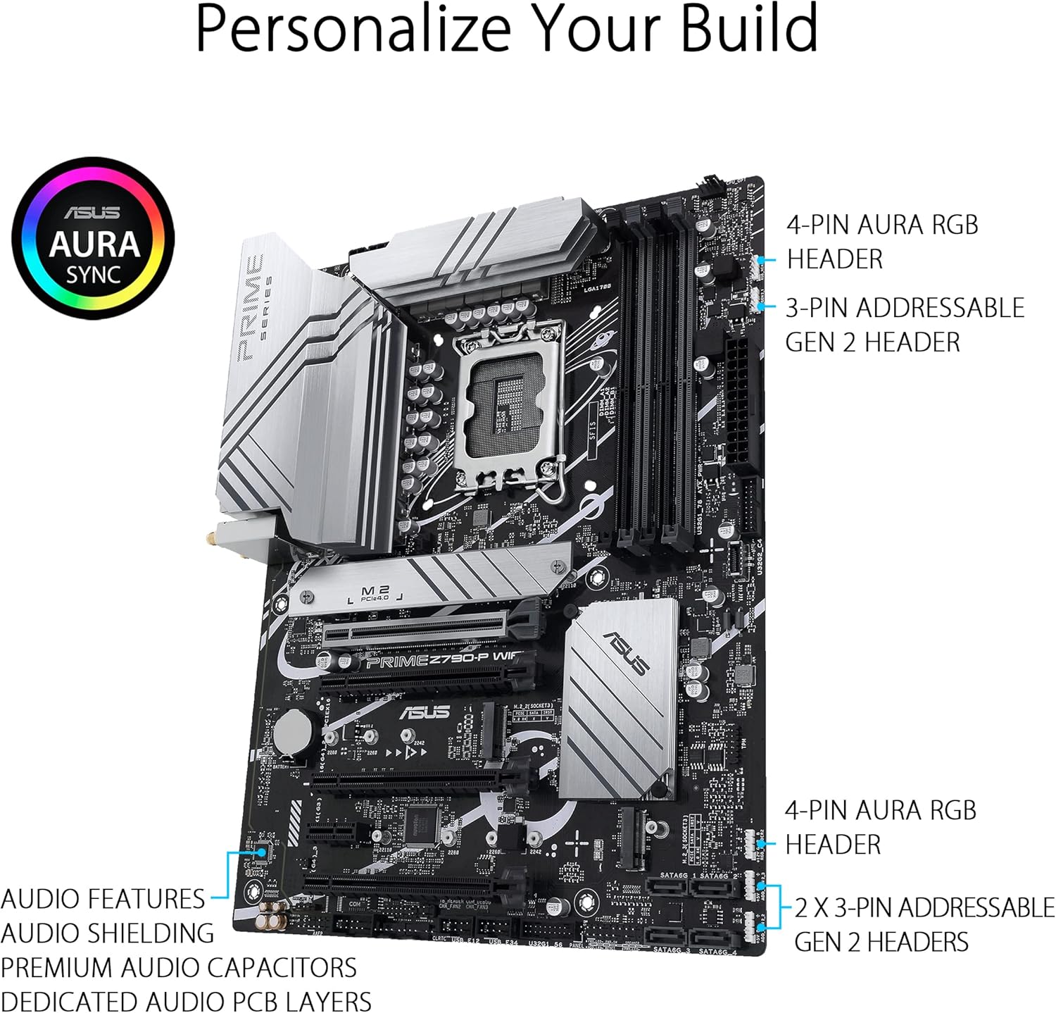 ASUS Prime Z790-P WiFi LGA 1700(Intel 13th &12th Gen) ATX Motherboard (PCIe 5.0,14+1 Power Stages,3X M.2,WiFi 6,Bluetooth v5.2,2.5Gb LAN, Front Panel USB 3.2 Gen 2 Type-C, Thunderbolt 4/USB4) (Certified Refurbished)