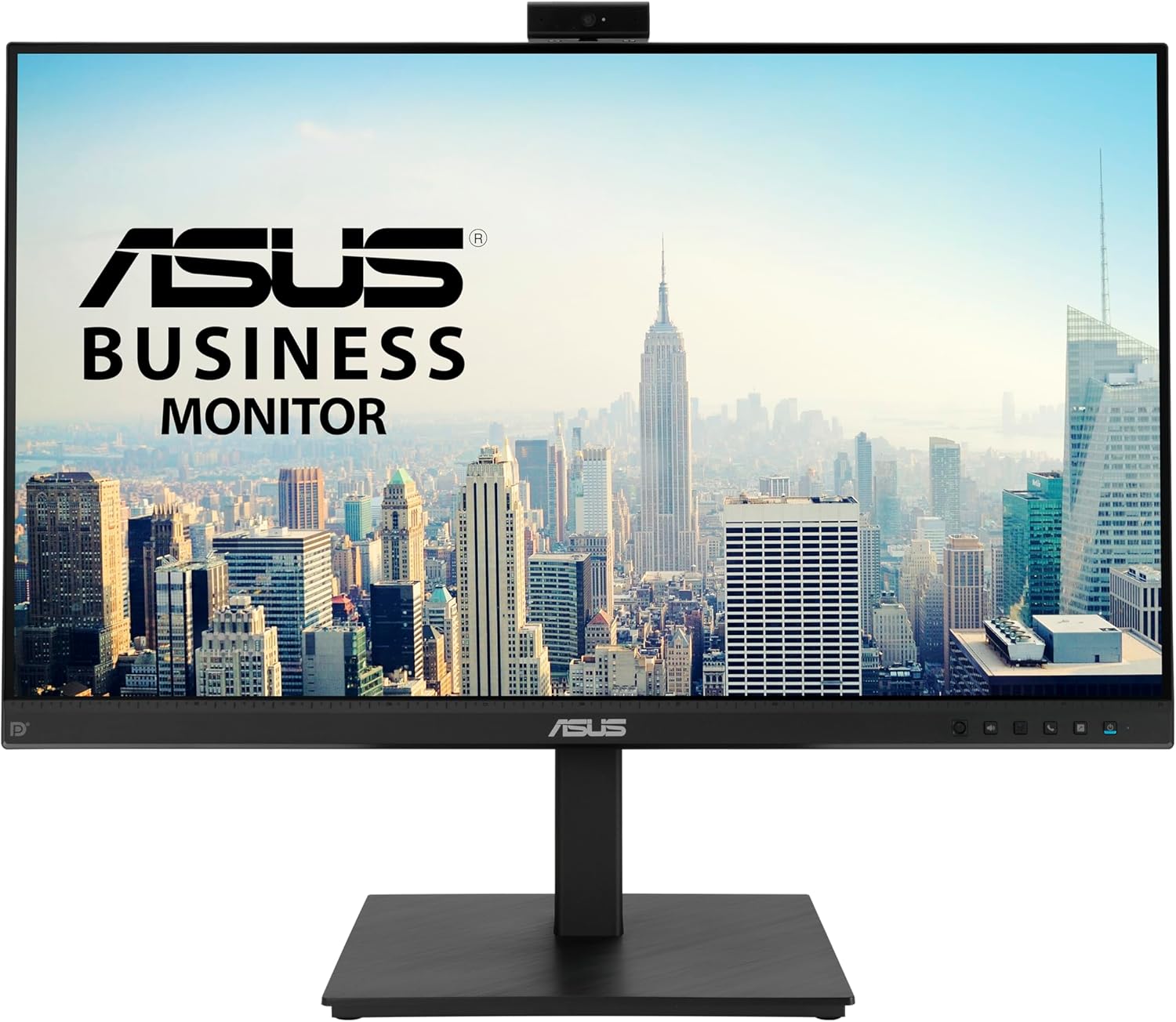 ASUS 27” 1080P Video Conference Monitor (BE279QSK) - Full HD, IPS, Built-in Adjustable 2MP Webcam, Mic Array, Speakers, Eye Care, Wall Mountable, Frameless, HDMI, DisplayPort, VGA, Height Adjustable (Certified Refurbished)