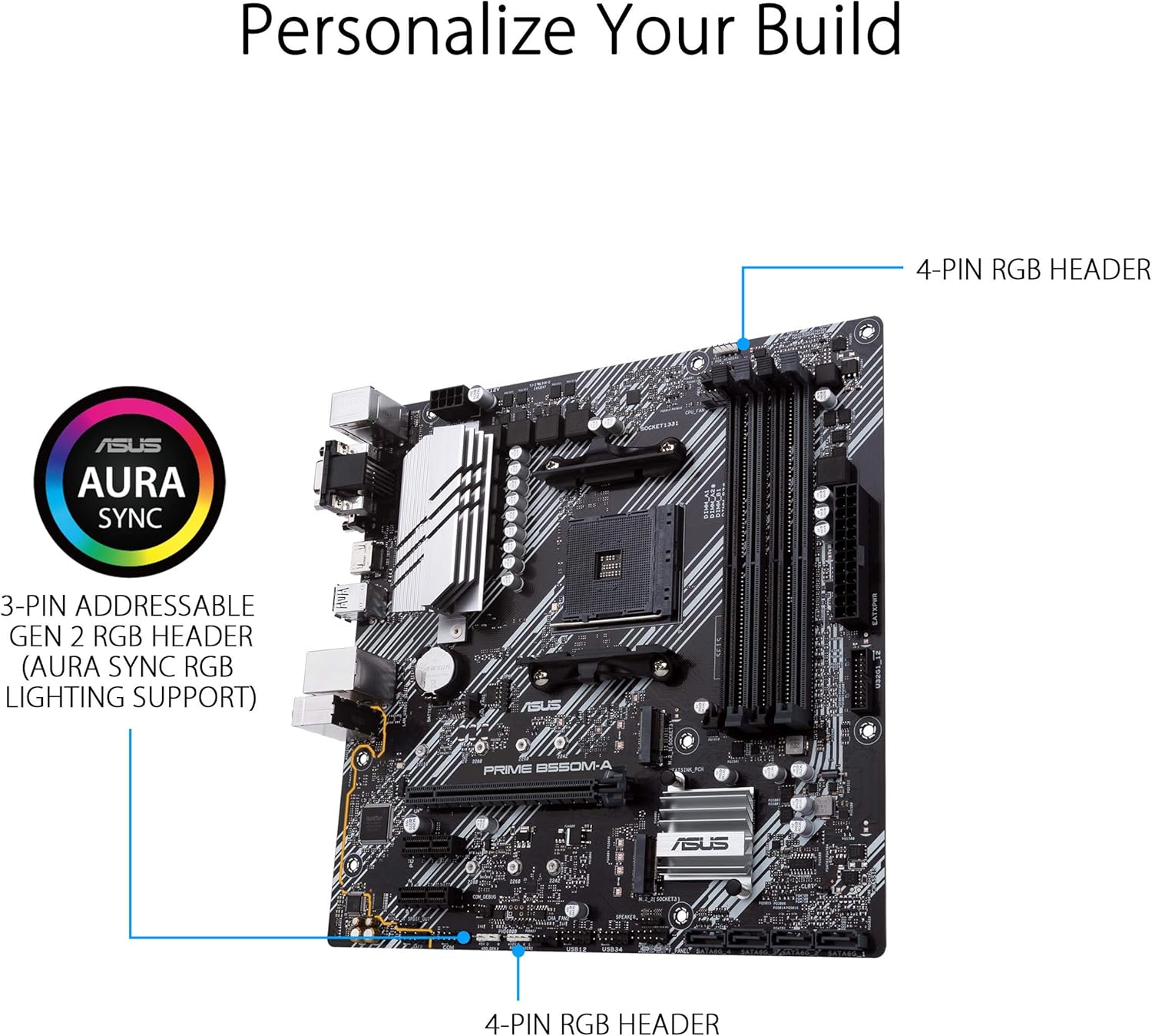 ASUS Prime B550M-A WiFi II AMD AM4 (3rd Gen Ryzen) Micro ATX Motherboard (PCIe 4.0, WiFi 6, ECC Memory, 1Gb LAN, HDMI 2.1/D-Sub, 4K@60HZ, Addressable Gen 2 RGB Header and Aura Sync) (Certified Refurbished)