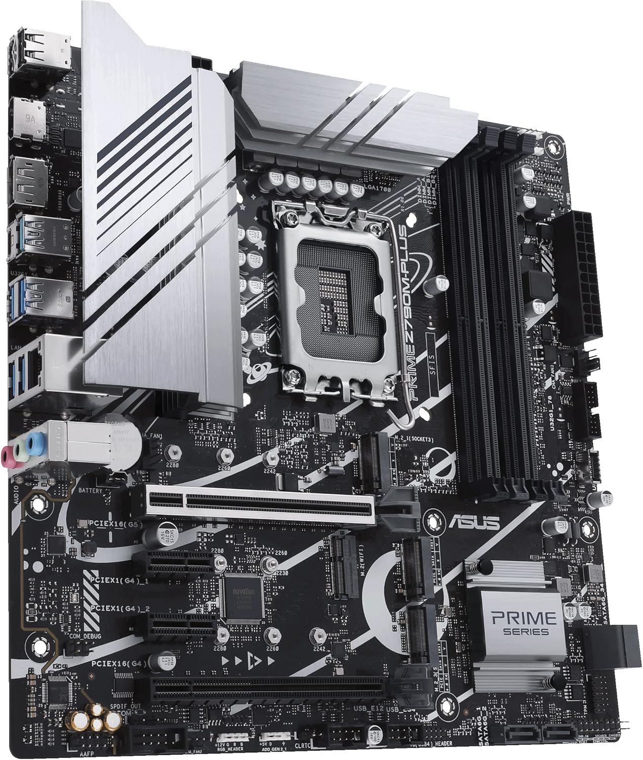 ASUS Prime Z790M-Plus LGA 1700(Intel 12th&13th Gen) microATX motherboard (PCIe 5.0, 3xM.2 slots,10+1 DrMOS,DDR5,1 Gb LAN, DP,USB 3.2 Gen2x2 Type-C,front USB3.2 Gen 1 Type-C, Thunderbolt(USB4) (Certified Refurbisehd)