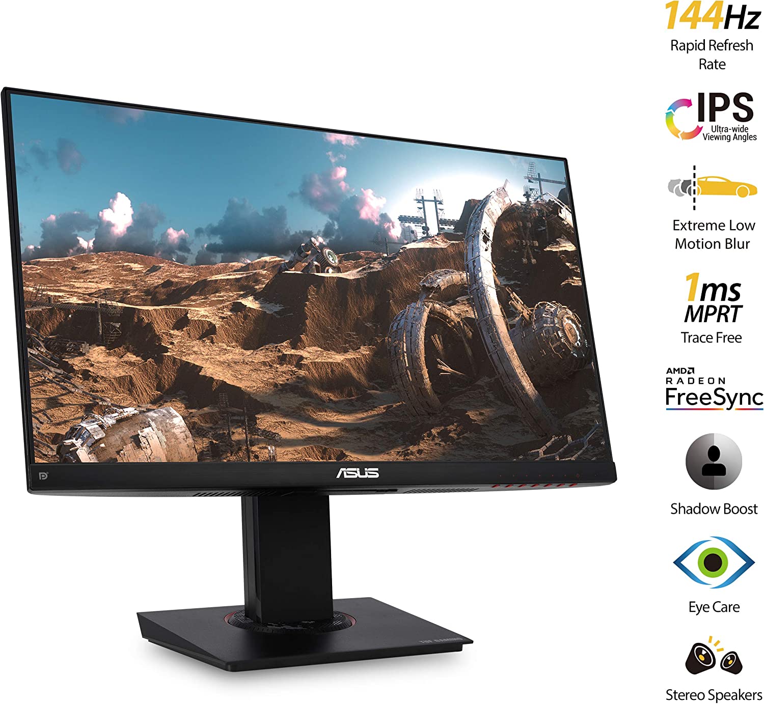 ASUS TUF Gaming VG249Q 23.8” Monitor 144Hz Full HD (1920 x 1080) 1ms IPS ELMB FreeSync Eye Care DisplayPort HDMI D-Sub (Certified Refurbished)