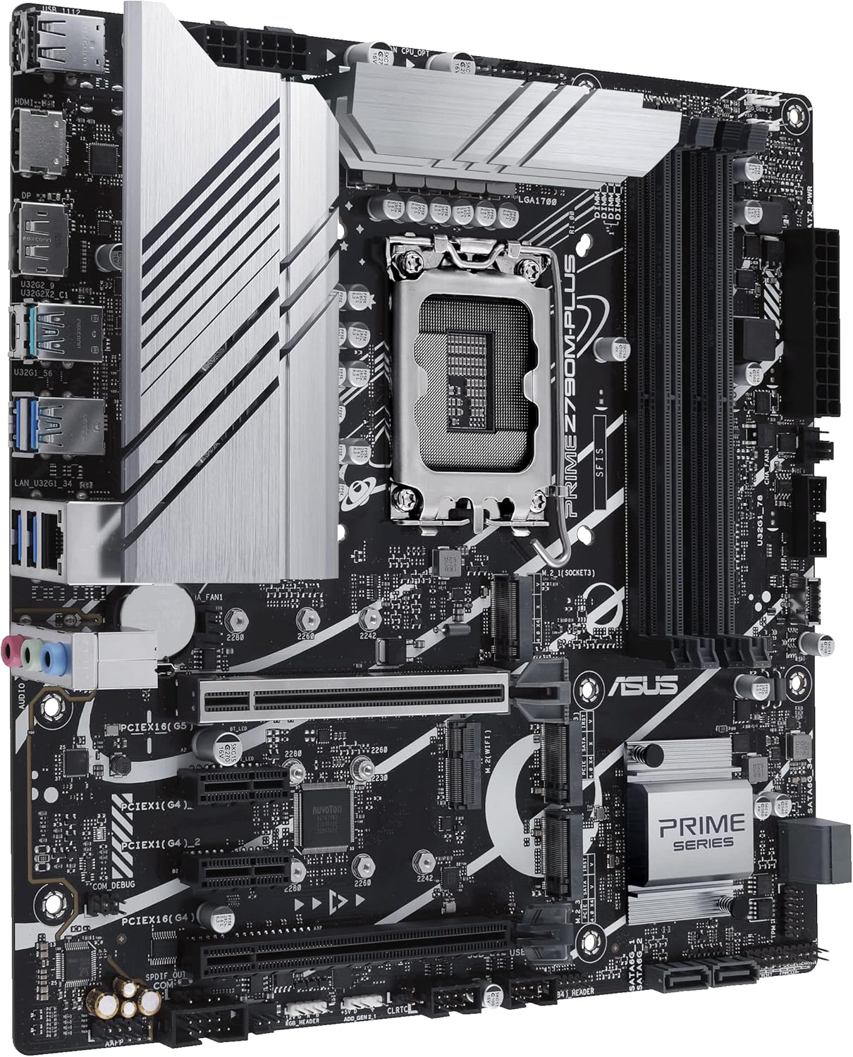 ASUS Prime Z790M-Plus LGA 1700(Intel 12th&13th Gen) microATX motherboard (PCIe 5.0, 3xM.2 slots,10+1 DrMOS,DDR5,1 Gb LAN, DP,USB 3.2 Gen2x2 Type-C,front USB3.2 Gen 1 Type-C, Thunderbolt(USB4) (Certified Refurbisehd)