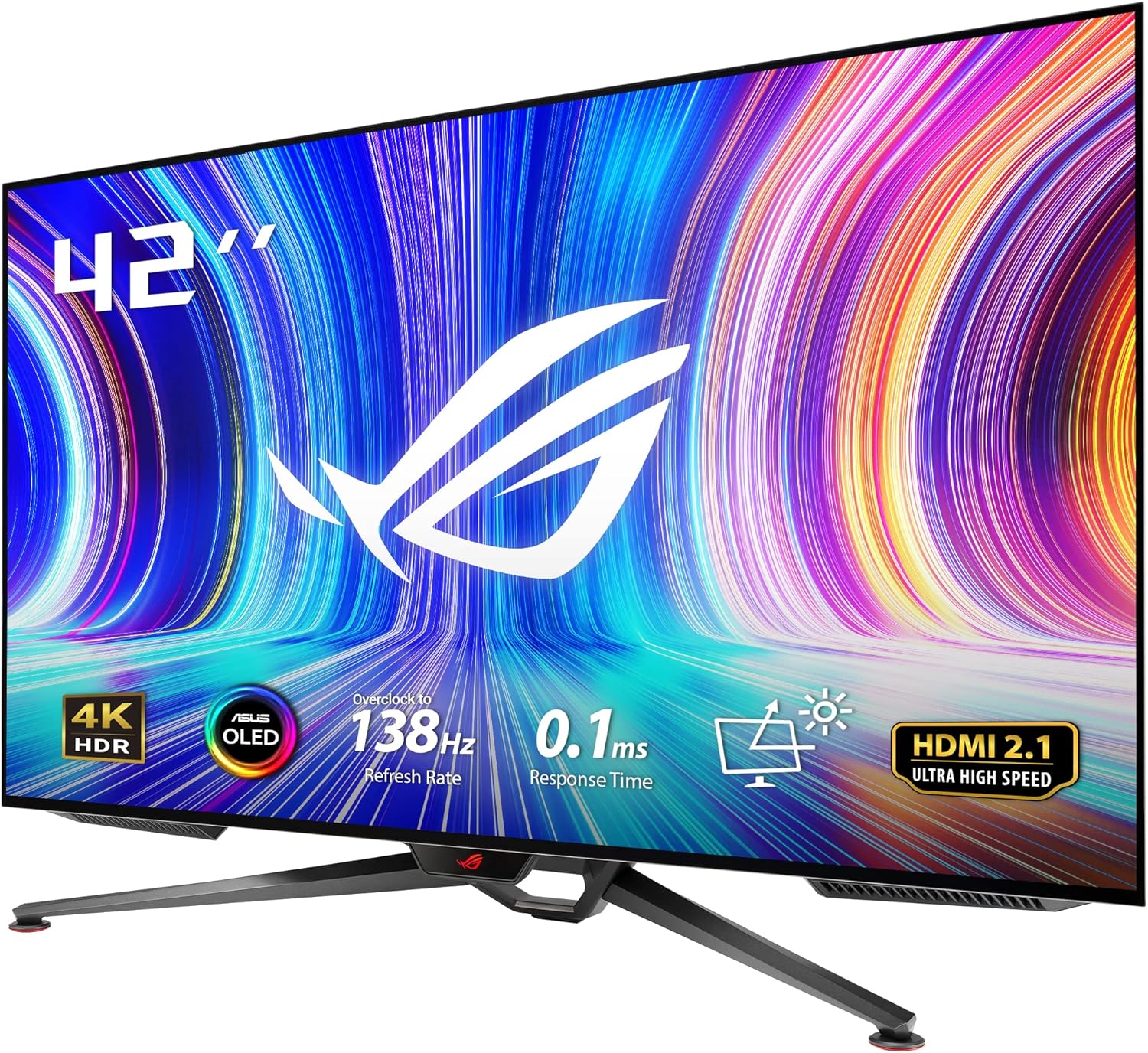 Asus ROG Swift PG42UQ 41.5 inch Gaming Monitor 3840 x 2160 138Hz 0.1ms True 10 bit DCI-P3 98% OLED, HDMI2.1, DisplayPort, USB (Certified Refurbished)