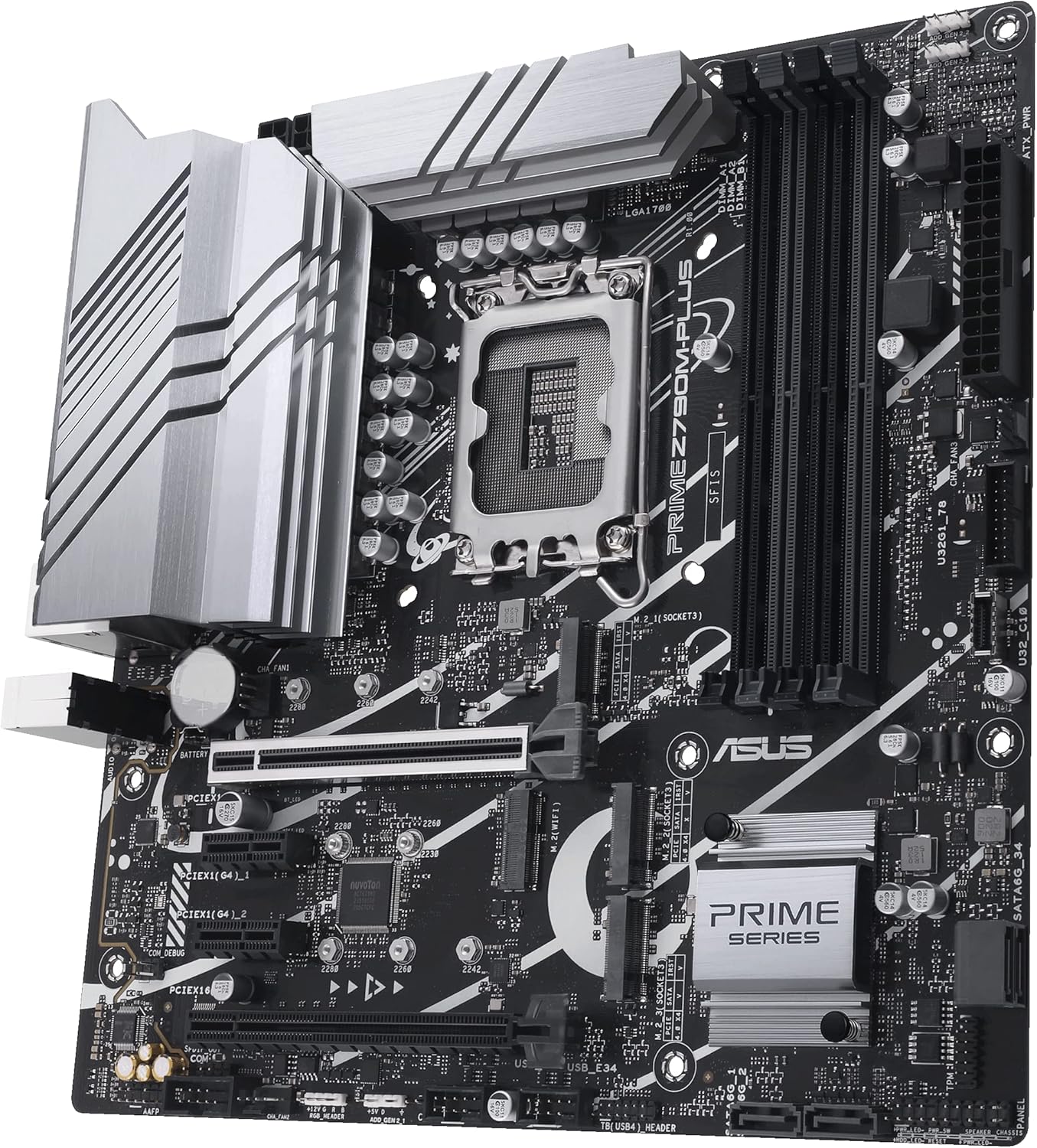 ASUS Prime Z790M-Plus LGA 1700(Intel 12th&13th Gen) microATX motherboard (PCIe 5.0, 3xM.2 slots,10+1 DrMOS,DDR5,1 Gb LAN, DP,USB 3.2 Gen2x2 Type-C,front USB3.2 Gen 1 Type-C, Thunderbolt(USB4) (Certified Refurbisehd)