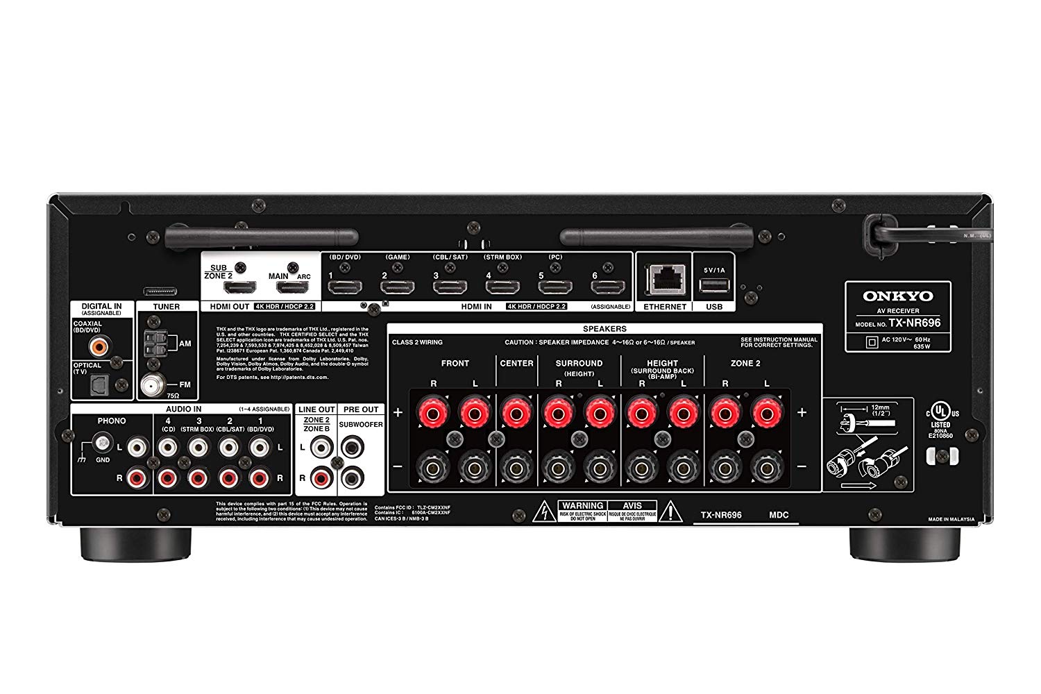 Onkyo TX-NR696 Back