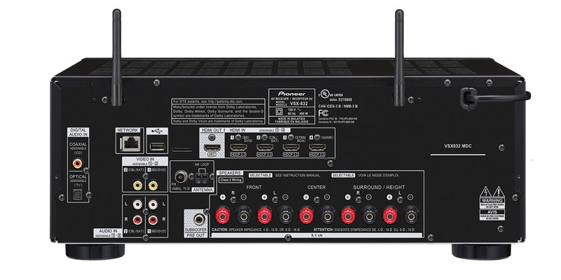 Pioneer VSX-832 Back